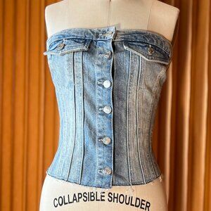 ZARA Denim Bustier Top